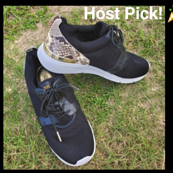 Michael Kors Shoes - Michael Michael Kors Amanda Trainer Mesh Sneakers Black Snake 9M